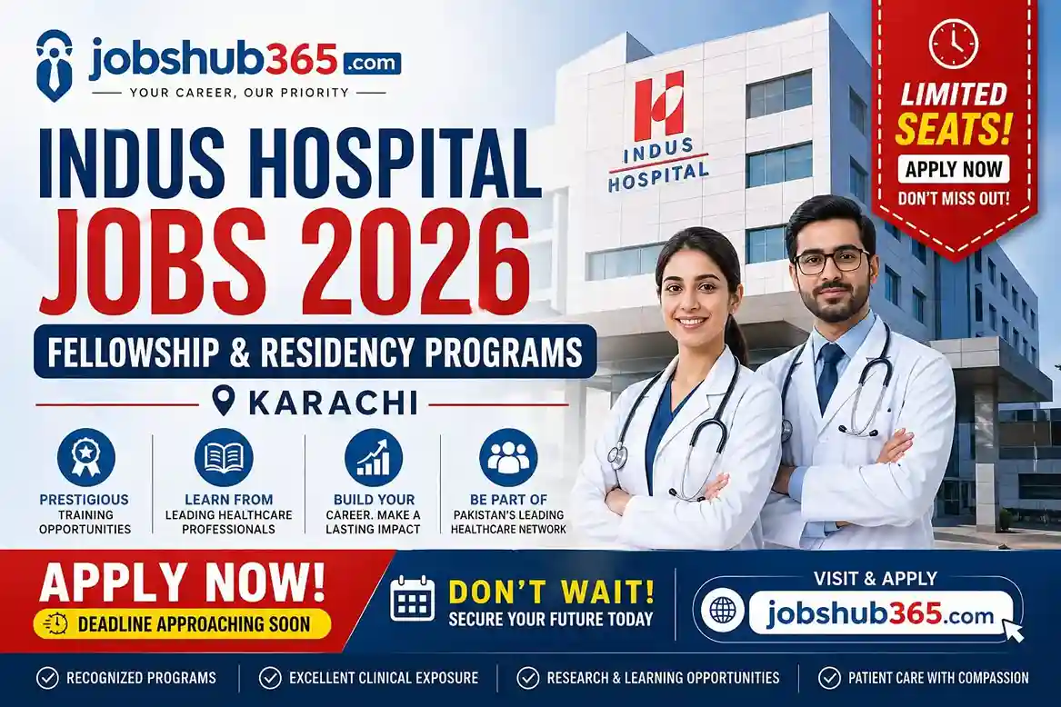 Indus Hospital Jobs 2026 Fellowship and Residency Programs Karachi apply now featured by Jobshub365