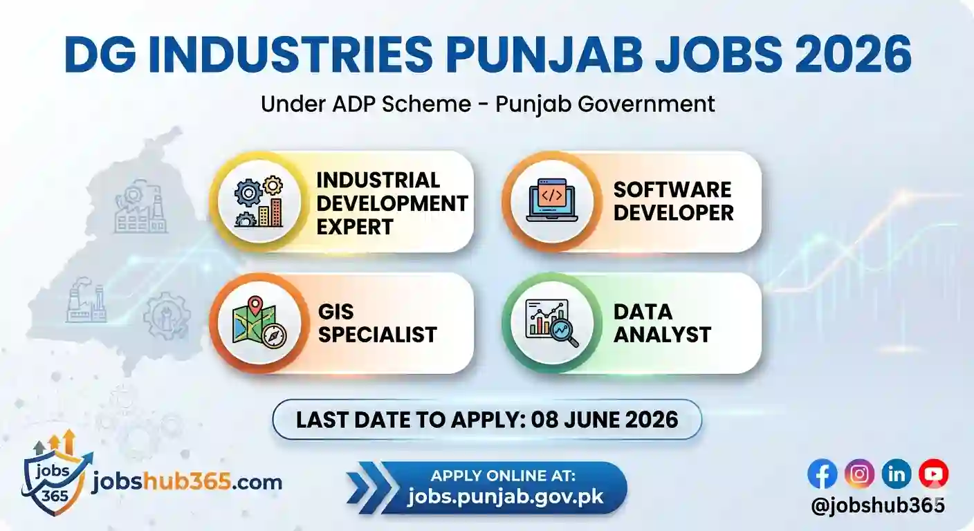 DG Industries Punjab Jobs 2026 – Industrial Expert, Software Developer, GIS & Data Analyst | Apply by 08 June 2026⏳ Last Date: 08 June 2026