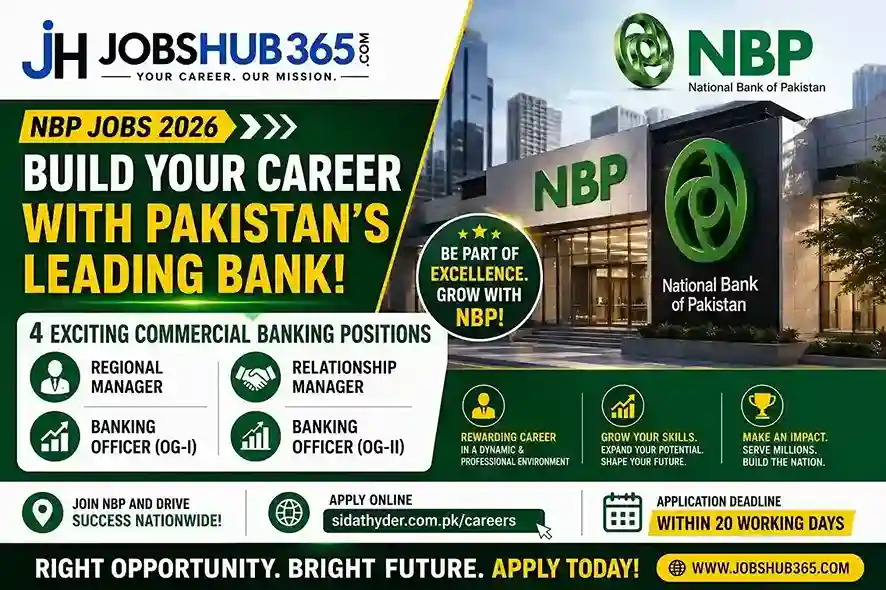 National Bank of Pakistan NBP Jobs 2026 for Regional Manager Relationship Manager and Banking Officer posts apply online within 20 working days