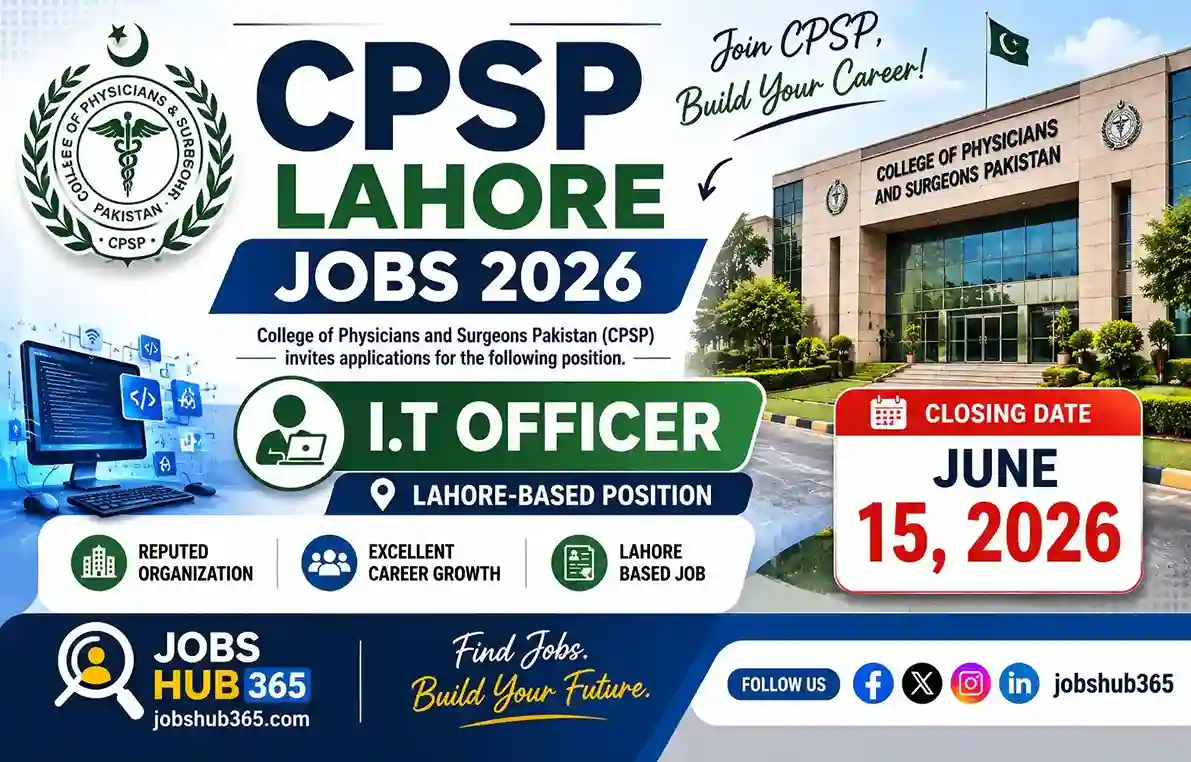 CPSP Lahore Jobs 2026 – IT Officer Position Available | Apply Now⏳ Last Date: N/A
