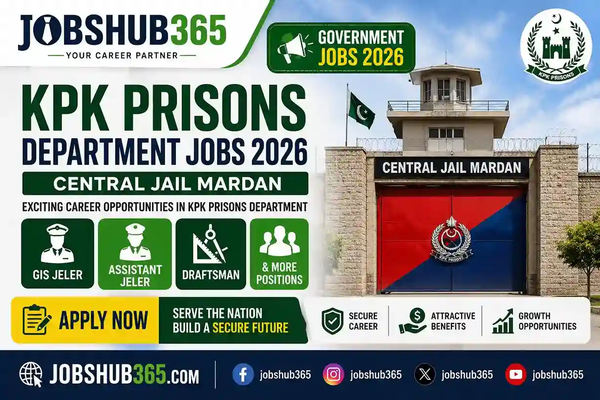KPK Prisons Department Jobs 2026 – Central Jail Mardan⏳ Last Date: June 30, 2026