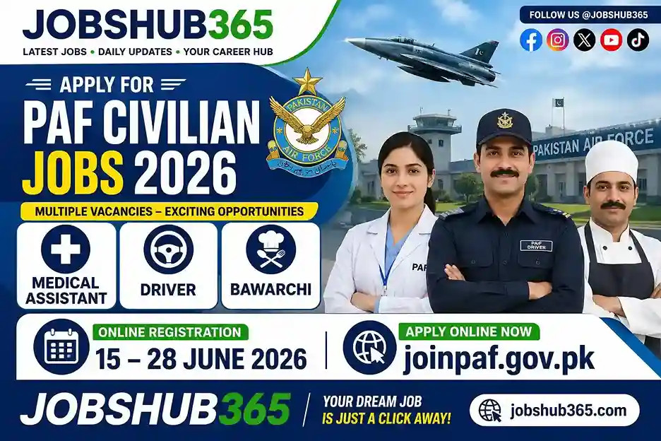 PAF Civilian Jobs 2026 – Exciting Pakistan Air Force Careers as Civilian⏳ Last Date: 28 June 2026