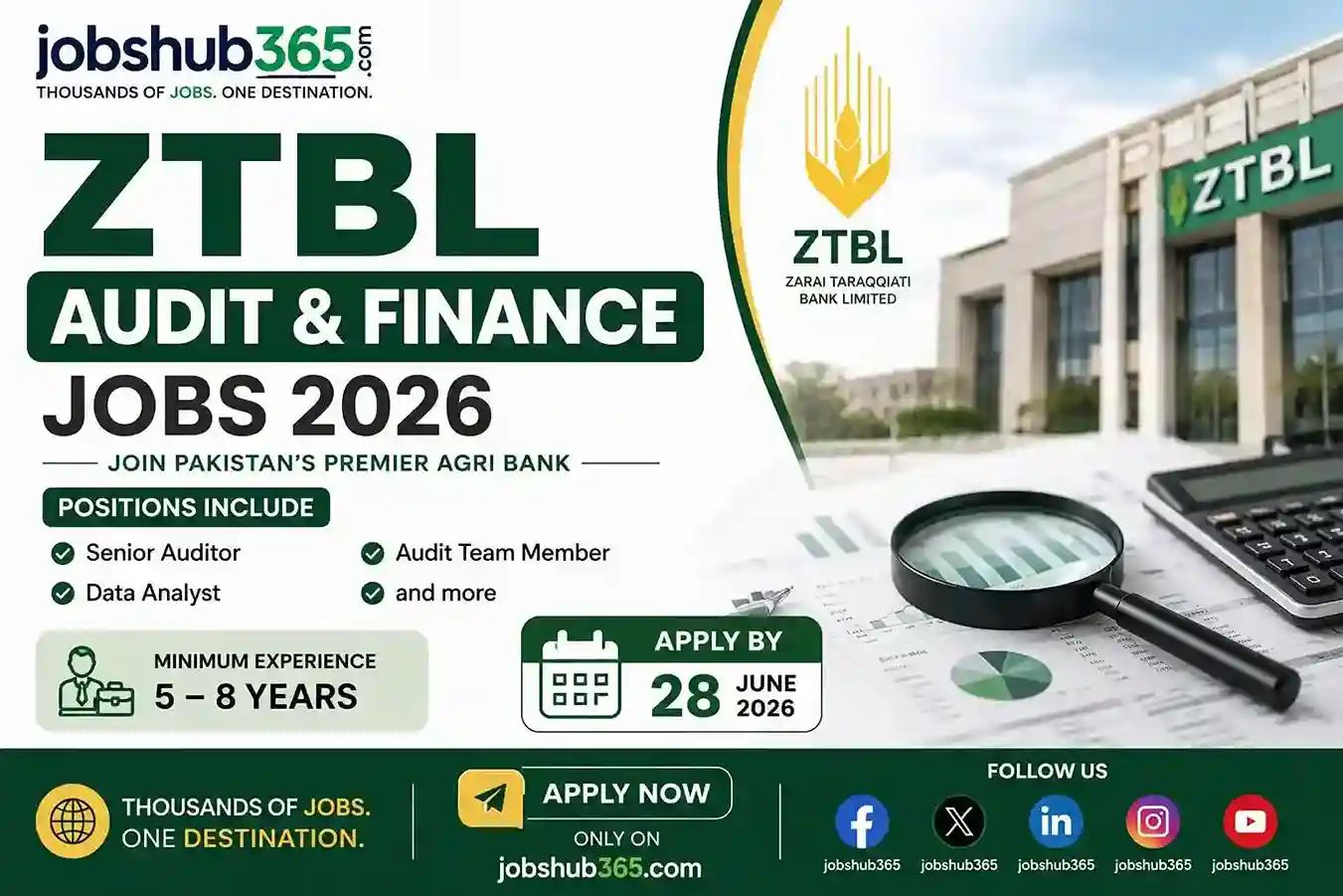 ZTBL Audit and Finance Jobs 2026 – Rewarding Audit & Finance Careers⏳ Last Date: 28 June 2026