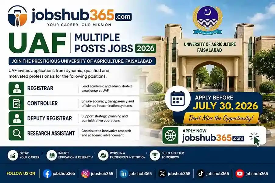 UAF Multiple Posts Jobs 2026 – Rewarding Administration & Research Careers⏳ Last Date: July 30, 2026